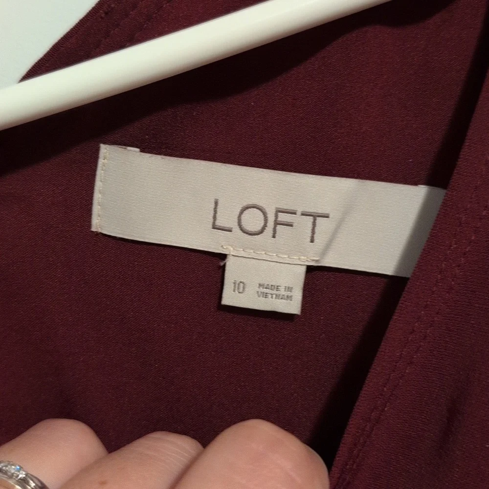 LOFT Burgundy Midi Dress - Picture 4 of 8